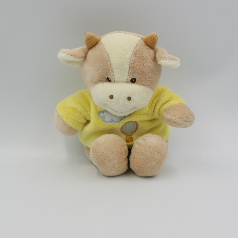 Doudou vache beige jaune nuage ballon GIPSY