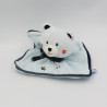 Doudou plat ours blanc bleu marine SUCRE D'ORGE