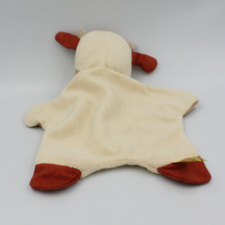 Doudou plat vache écru beige rouge NATURE ET DECOUVERTE