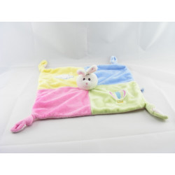 Doudou plat souris jaune vert rose bleu nuage GIPSY