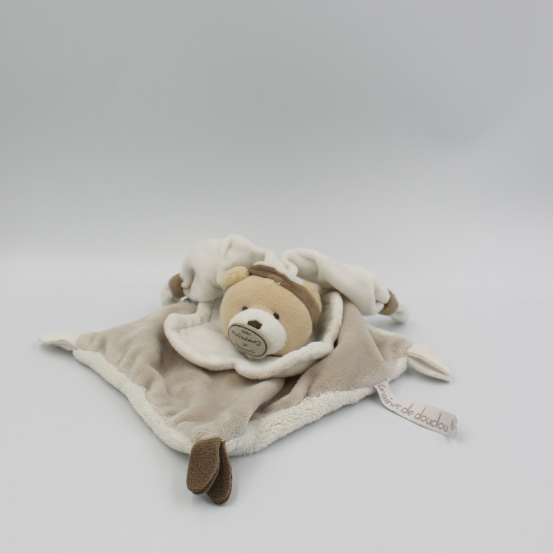 Doudou et compagnie plat ours gris blanc marron Graines de doudou