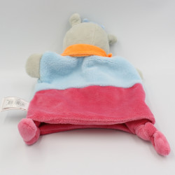 Doudou marionnette ane cheval gris rose bleu coucou BABY NAT