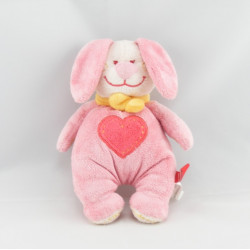 Doudou lapin rose coeur TEX NEUF