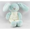 Doudou lapin bleu avec mouchoir ABC POMMETTE
