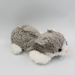 Peluche chat gris blanc