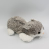 Peluche chat gris blanc