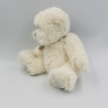 Doudou peluche ours blanc écharpe beige mon premier ours BUKOWSKI