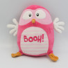 Doudou hibou chouette rose blanc Booh LUMINOU