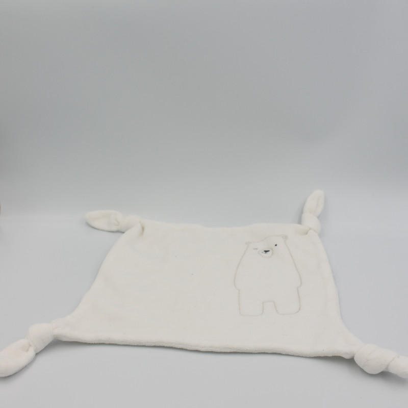 Doudou plat ours blanc VERTBAUDET