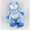 Doudou chat rayé bleu BOUT'CHOU BOUTCHOU