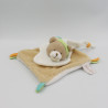 Doudou et compagnie plat ours blanc beige orange vert