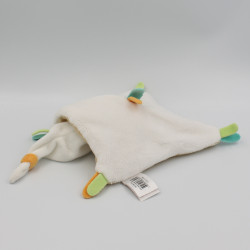 Doudou et compagnie plat ours blanc beige orange vert