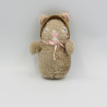 Ancienne peluche lapin marron chapeu en paille SEKIGUCHI