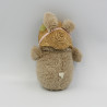 Ancienne peluche lapin marron chapeu en paille SEKIGUCHI 