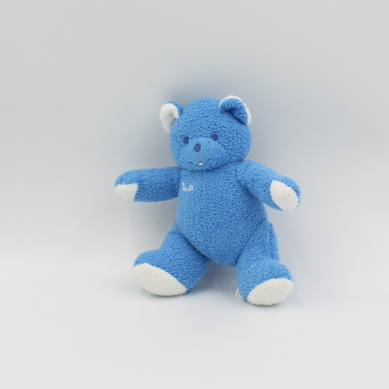 Doudou Ours bleu Musti Mustela 18 cm