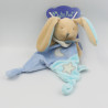 Doudou plat luminescent lapin bleu étoile lune BABY NAT NEUF
