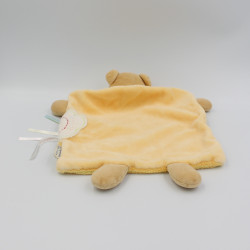 Doudou plat ours orange fleur rubans Que du Bonheur KALOO