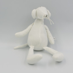 Doudou souris blanche tissu Oscar J-LINE