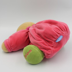 Doudou ours rose vert motif chinois KALOO