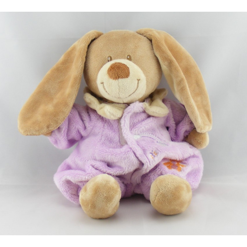 Doudou lapin combinaison rose fleur TEX