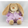 Doudou lapin combinaison rose fleur TEX