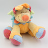 Doudou lion beige bleu rouge orange palmier NATTOU