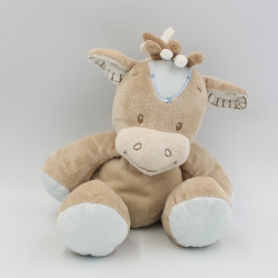 Doudou poney cheval beige bleu NATTOU 30 cm