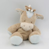 Doudou poney cheval beige bleu NATTOU 30 cm