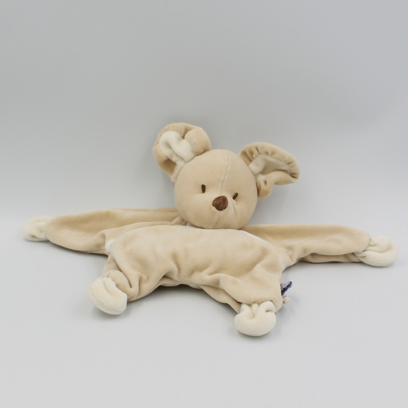 Doudou semi plat souris beige SUCRE D'ORGE