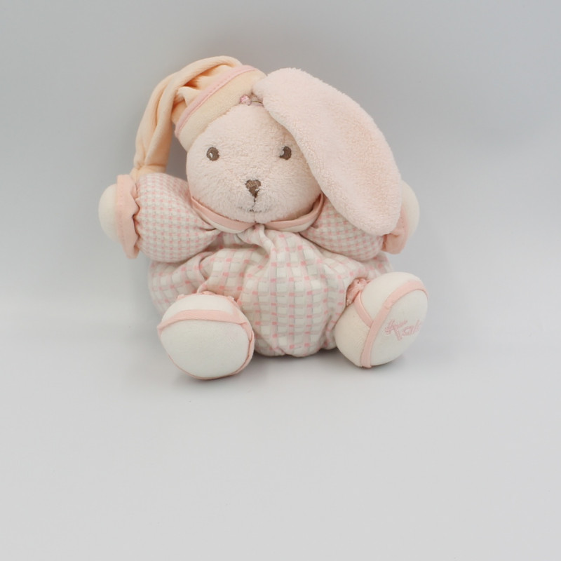 Doudou Lapin Boule lilirose carreaux rose ruban Kaloo