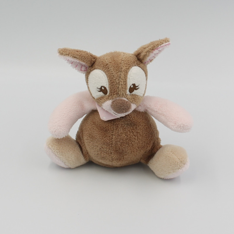Mini doudou faon biche Rosy marron rose NATTOU