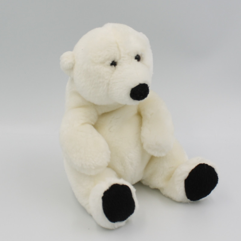 Peluche ours blanc noir WWF