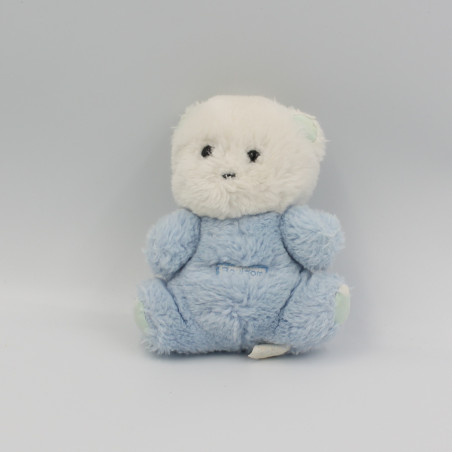 Ancienne peluche ours blanc bleu BOULGOM