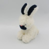 Ancienne peluche lapin blanc bleu marine NOUNOURS