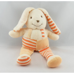 Doudou et compagnie lapin salopette rayure orange