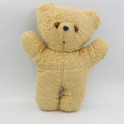 Ancienne peluche ours beige AJENA Vintage 28 cm