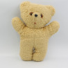 Ancienne peluche ours beige AJENA Vintage 28 cm