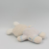 Ancienne peluche lapin blanc rose bleu jaune PASTEL
