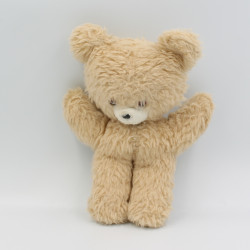 Ancienne peluche ours beige museau blanc