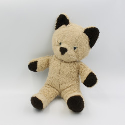Ancienne Peluche chat beige marron Vintage