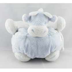 Doudou vache bleu tablier rayé TARTINE ET CHOCOLAT