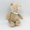 Doudou musical ours marron beige foulard bleu Mia et Basile NATTOU