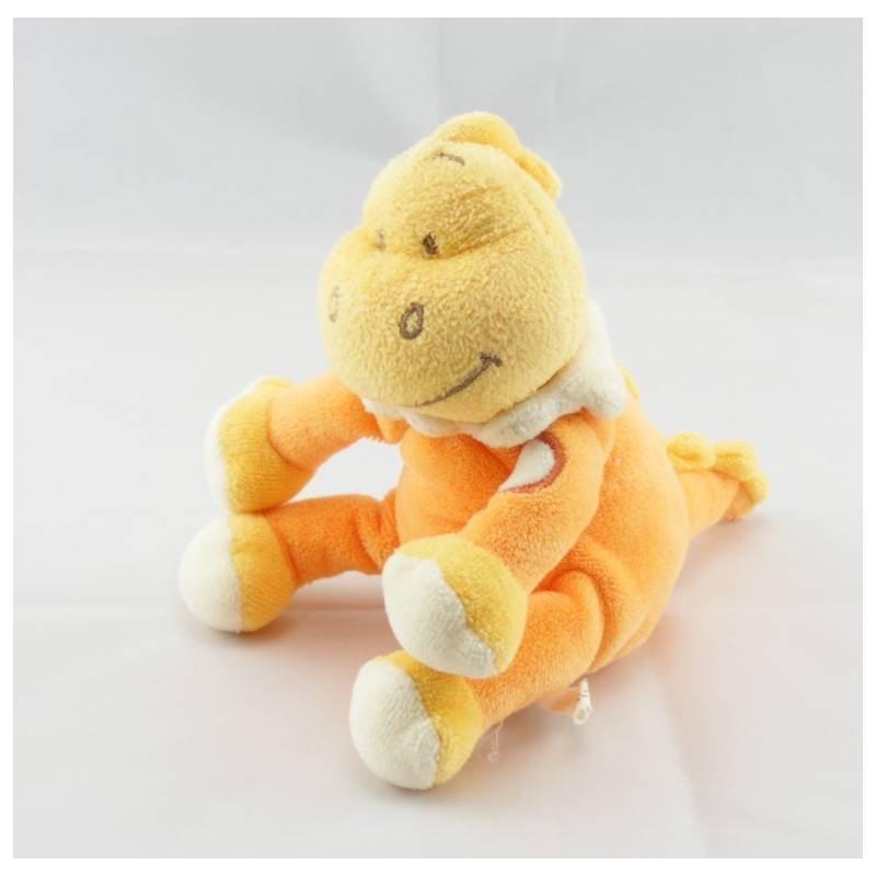 Doudou  dinosaure jaune orange BENGY