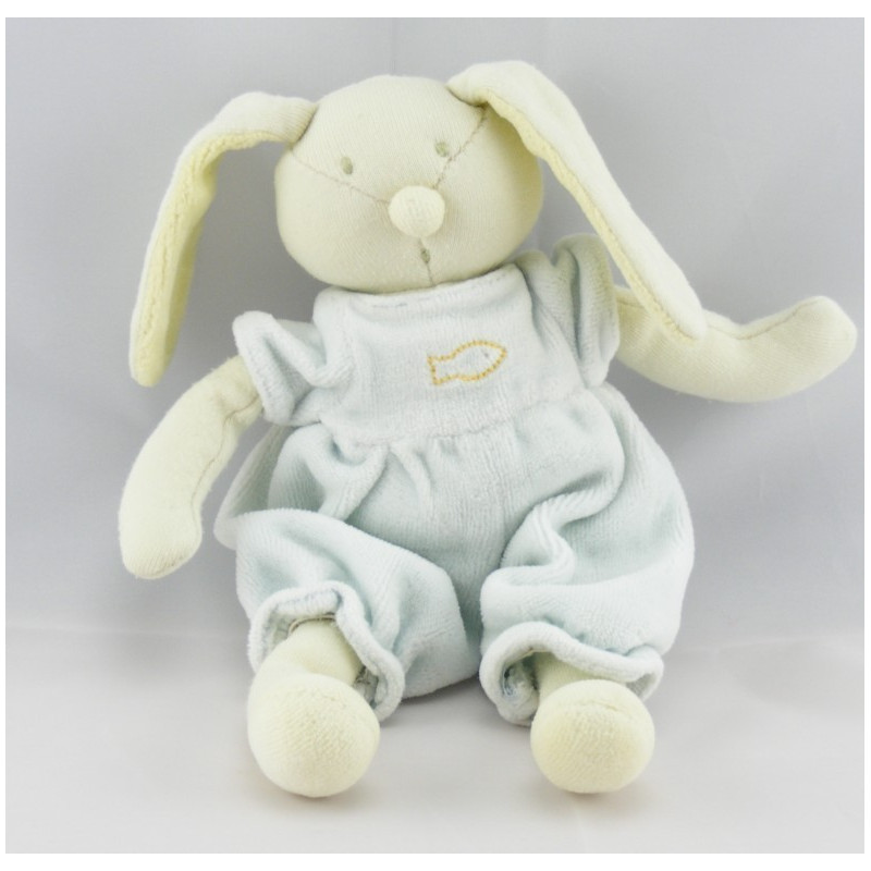 Doudou Lapin bleu Moulin Roty 