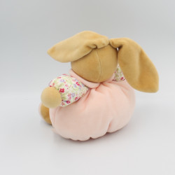Doudou lapin rose fleurs oiseau KALOO