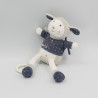 Doudou musical mouton bleu gris blanc étoiles Merlin SAUTHON