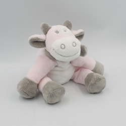 Doudou vache rose gris blanc lola NOUKIE'S NOUKIES