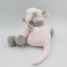 Doudou vache rose gris blanc lola NOUKIE'S NOUKIES