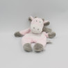 Doudou plat vache rose gris blanc lola NOUKIE'S