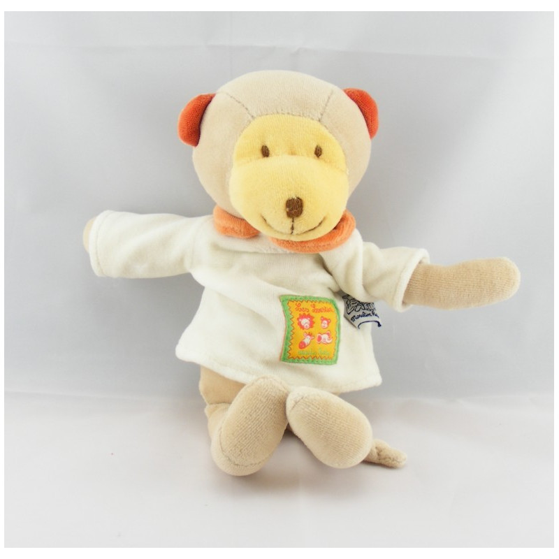 Doudou singe les Loustics pull blanc MOULIN ROTY 